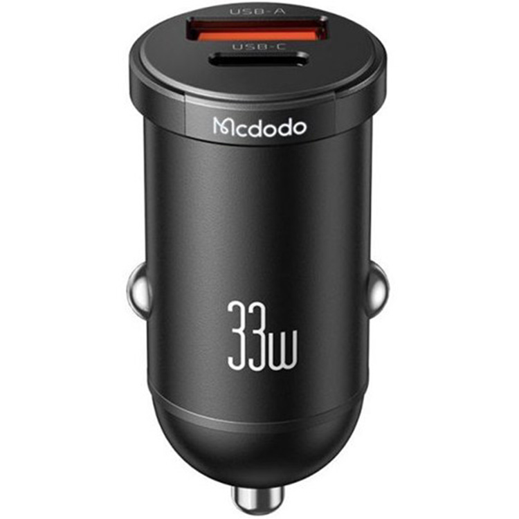 شارژر فندکی مک دودو 33 وات دو پورت USB-C و USB-A با نور LED